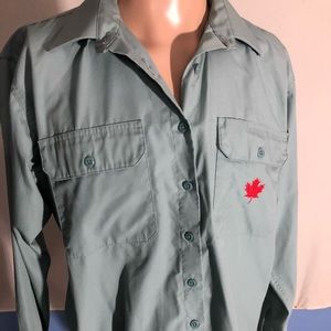Air Canada long sleeve shirt Red Maple Leaf LG